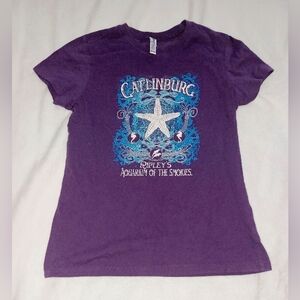Ripley's Aquarium of the Smokies T-Shirt Gatlinburg purple JRs M misses S TN